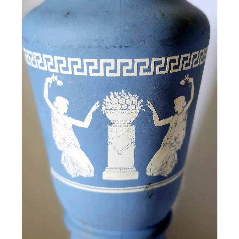 Avon Vase Imitation Wedgewood Jasperware Grecian Blue 6